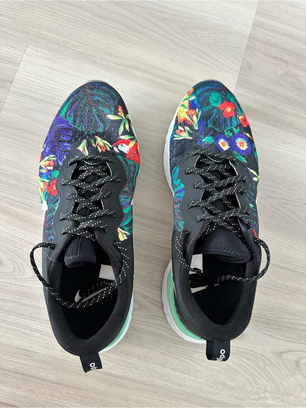Nike Black Athletic Shoes with Multicolor Floral Print